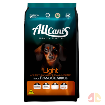 Ração Allcanis Cães Adultos Light Raças Pequenas 20 kg Sabor Frango e Arroz - Imagem principal