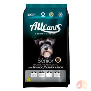 Ração Allcanis Cães Sênior Raças Pequenas 2,5 kg Sabor Frango, Carne e Arroz - Imagem principal