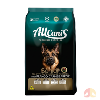Ração Allcanis Sênior Raças Médias e Grandes 15 kg sabor Frango Carne e Arroz - Imagem principal