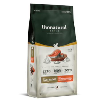 Ração Bionatural Prime Gatos Adultos Castrados 20 kg Salmão, Maracujá, Cranberry e Chia - Imagem principal