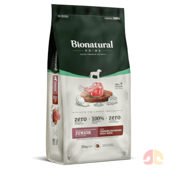 Ração Bionatural Prime Júnior Raças Grandes e Gigantes 15kg Cordeiro, Blueberry, Coco e Aveia - Imagem principal