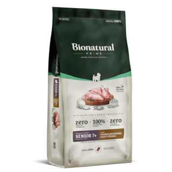 Ração Bionatural Prime Sênior 7+ Raças Pequenas 10,1 kg Frango, Blueberry, Coco e Cevada - Imagem principal