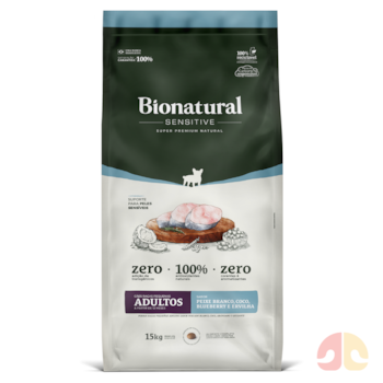 Ração Bionatural Sensitive para Cães Adultos de Raças Pequenas 15kg Sabor Peixe Branco - Imagem principal