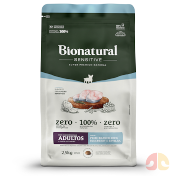 Ração Bionatural Sensitive para Cães Adultos de Raças Pequenas 2,5kg Sabor Peixe Branco - Imagem principal