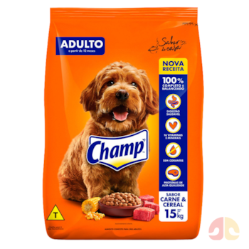 Ração Champ para Cães Adultos Carne e Cereais 15kg - Imagem principal