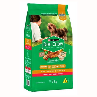 Ração Dog Chow cães adultos porte pequeno e mini frango e arroz 3kg