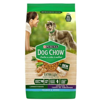 Ração Dog Chow cães idosos 7+ frango e arroz 15kg - Imagem principal