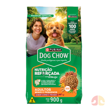 Ração Dog Chow Nutrição Reforçada para Cães Raças Pequenas Sabor Carne e Frango 900g - Imagem principal