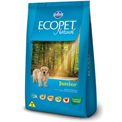 Ração Ecopet Natural Junior para cachorros filhotes sabor frango 15,0kg