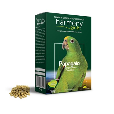Ração Extrusada para Papagaios Harmony Birds Natural 300gr
