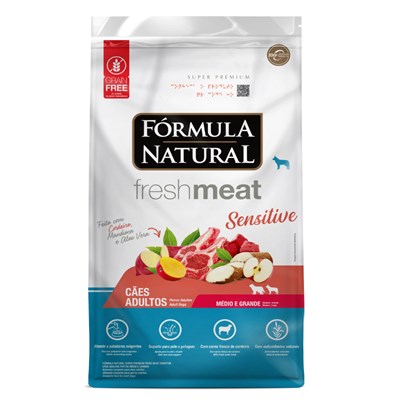 Ração Formula Natural Fresh Meat Sensitive 12kg Cães Adultos Porte Médio e Grande