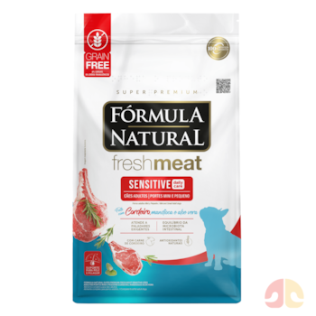Ração Fórmula Natural Fresh Meat Sensitive Cães Adultos Portes Mini e Pequeno 10,1 kg Cordeiro, Mandioca e Aloe Vera - Imagem principal