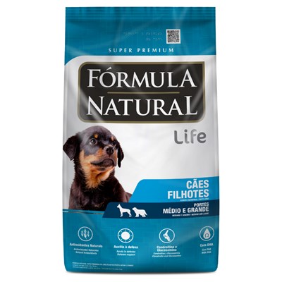 Ração Fórmula Natural Life Cachorros Filhotes Porte Médio e Grande 15kg