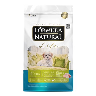 Ração Fórmula Natural Life Cães Filhotes 15kg Porte Mini e Pequeno Frango e Maça