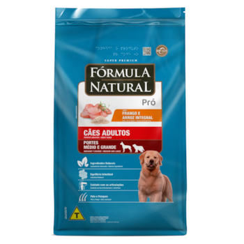 Ração Fórmula Natural Pró Cães  Adultos 15 kg Porte Médio E Grande Sabor Frango E Arroz Integral - Imagem principal