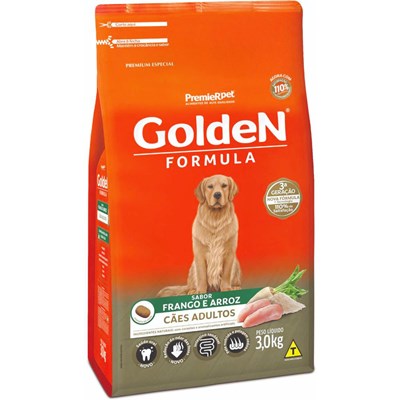 Produto Ração GoldeN Formula Cachorros Adultos Frango e Arroz 3,0 kg