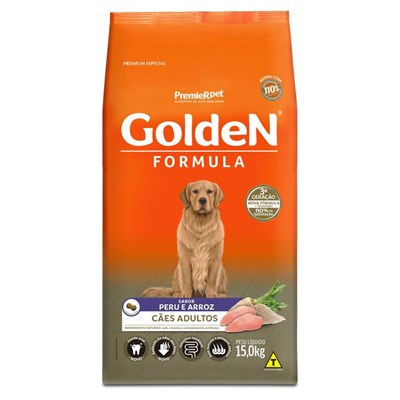 Ração GoldeN Formula cachorros adultos peru e arroz 15,0kg
