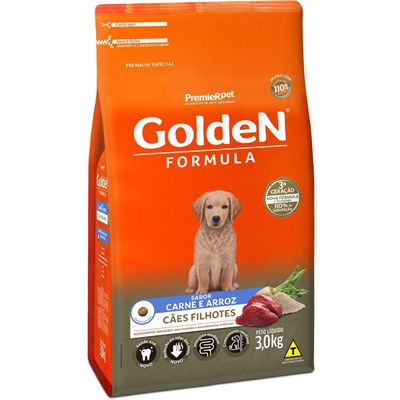 Ração GoldeN Formula cachorros filhotes carne e arroz 3,0kg