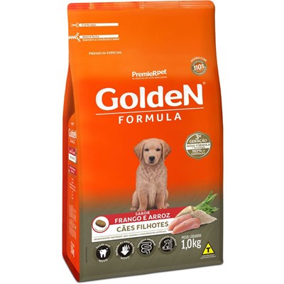 Produto Ração GoldeN Formula cachorros filhotes frango e arroz 1,0kg