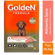 Ração GoldeN Formula cachorros filhotes raças pequenas frango e arroz mini bits 10,1kg