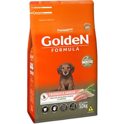 Produto Ração GoldeN Formula cachorros filhotes raças pequenas frango e arroz mini bits 3,0kg