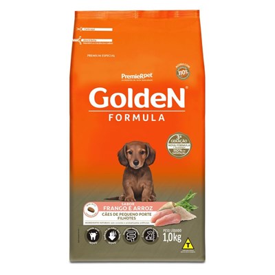 Ração GoldeN Formula cachorros raças pequenas filhotes frango e arroz mini bits 1,0kg