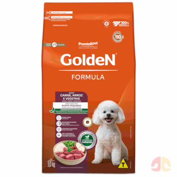 Ração Golden Formula Cães Adultos Porte Pequeno 3kg Carne e Arroz Mini Bits - Imagem principal