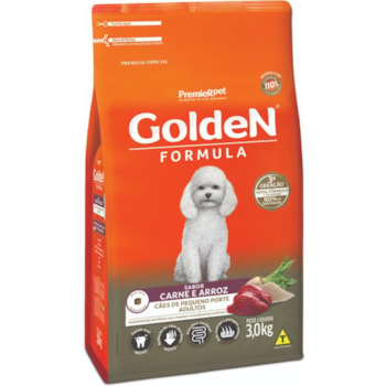 Ração Golden Formula Cães Adultos Porte Pequno Carne e Arroz Mini Bits 3kg - Imagem principal
