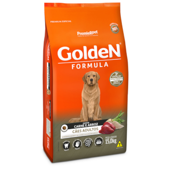 Ração Golden Formula Cães Adultos Sabor Carne e Arroz 15,0kg - Imagem principal