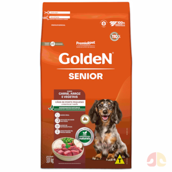 Ração GoldeN Formula Cães Seniores 3kg Porte Pequeno Carne & Arroz - Imagem principal