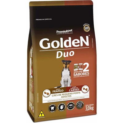 Ração GoldeN Formula Duo pequeno porte para cachorros adultos frango & carne 3,0kg