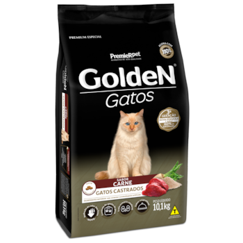 Ração Golden Formula Gatos Adultos Castrados Carne 10,1kg - Imagem principal