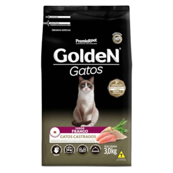 Ração GoldeN Formula Gatos Adultos Castrados Frango 3,0 kg - Imagem principal