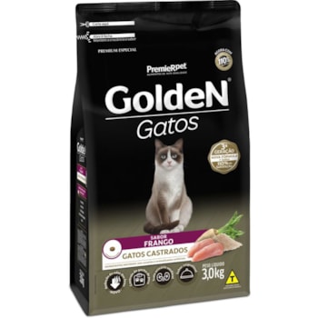 Ração GoldeN Formula Gatos Adultos Castrados Frango 3,0 kg - Imagem principal