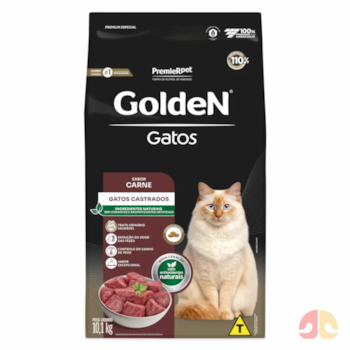 Ração Golden Formula Gatos Adultos Castrados Sabor Carne 10,1kg - Imagem principal