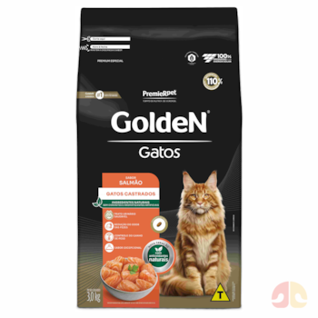 Ração Golden Formula Gatos Adultos Castrados Salmão 3kg - Imagem principal