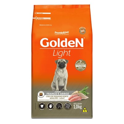 Ração GoldeN Fórmula Light Cachorros Adultos de Raças Pequenas Frango e Arroz 1,0kg