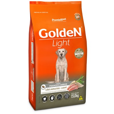 Ração GoldeN Formula Light Cachorros Adultos frango e arroz 15,0 kg