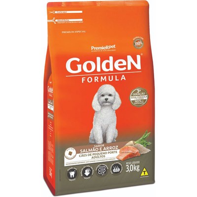 Produto Ração GoldeN Formula Mini Bits Cachorros Adultos Raças Pequenas Salmão e Arroz 3,0kg