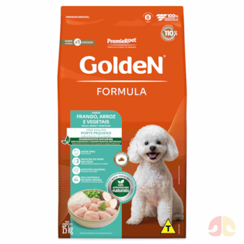 Ração Golden Formula para Cães Adultos de Porte Pequeno Sabor Frango e Arroz Mini Bits 15kg - Imagem principal