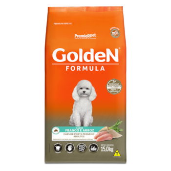 Ração Golden Formula para Cães Adultos de Porte Pequeno Sabor Frango e Arroz Mini Bits 15kg - Imagem principal