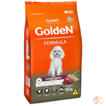 Ração GoldeN Formula Raças Pequenas Cachorros Adultos Carne e Arroz Mini Bits 10,1kg - Imagem principal