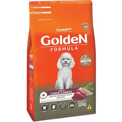 Ração GoldeN Formula Raças Pequenas Cachorros Adultos Carne E Arroz Mini Bits 3,0kg