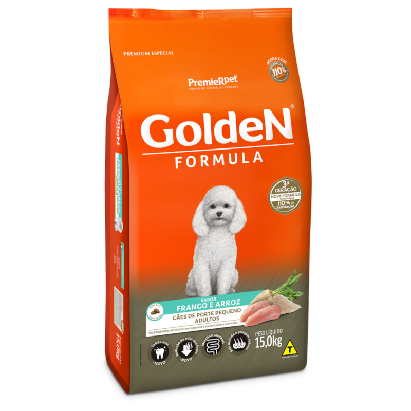 Ração GoldeN Formula Raças Pequenas Cachorros Adultos Frango e Arroz ...
