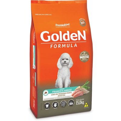 Ração GoldeN Formula raças pequenas cachorros adultos frango e arroz mini bits 15,0kg
