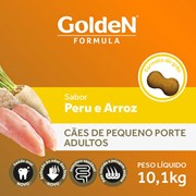 Ração GoldeN Formula Raças Pequenas Cachorros Adultos Peru e Arroz Mini Bits 10,1kg