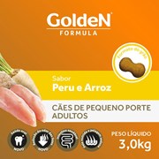 Ração GoldeN Formula Raças Pequenas Cachorros Adultos Peru e Arroz Mini Bits 3,0kg