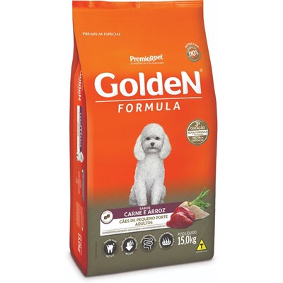 Ração GoldeN Formula raças pequenas para cachorros adultos carne e arroz mini bits 15,0kg