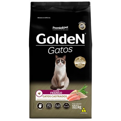Ração GoldeN gatos adultos castrados frango 10,1kg