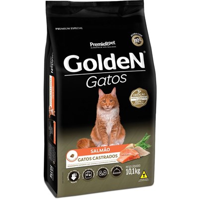 Ração GoldeN gatos adultos castrados salmão 10,1kg